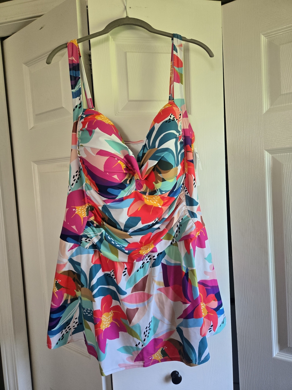 LIZ CLAIBORNE One-Piece Swim Dress 22W Floral